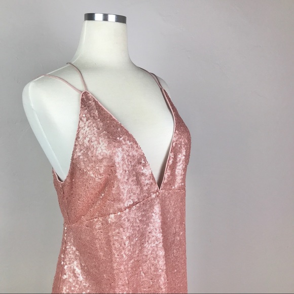 MADDY K - Pink Mini Sequined Party Dress - Picture 10 of 16